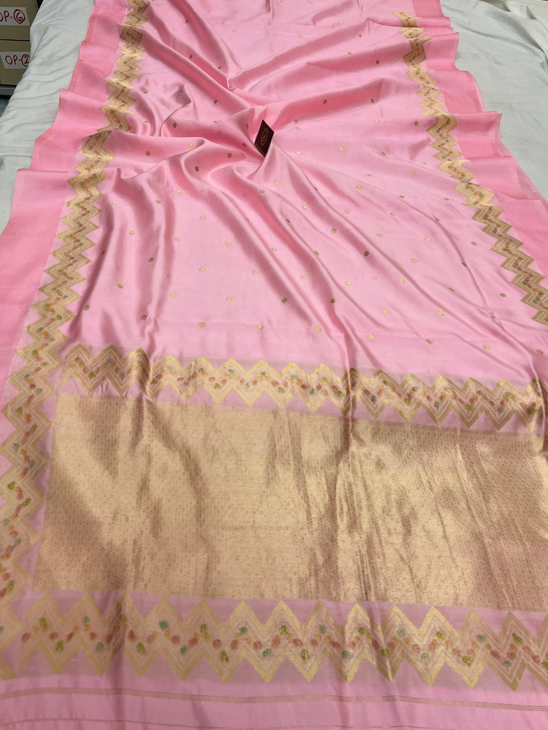 Baby Pink Pure Silk Handloom Banarasi Saree