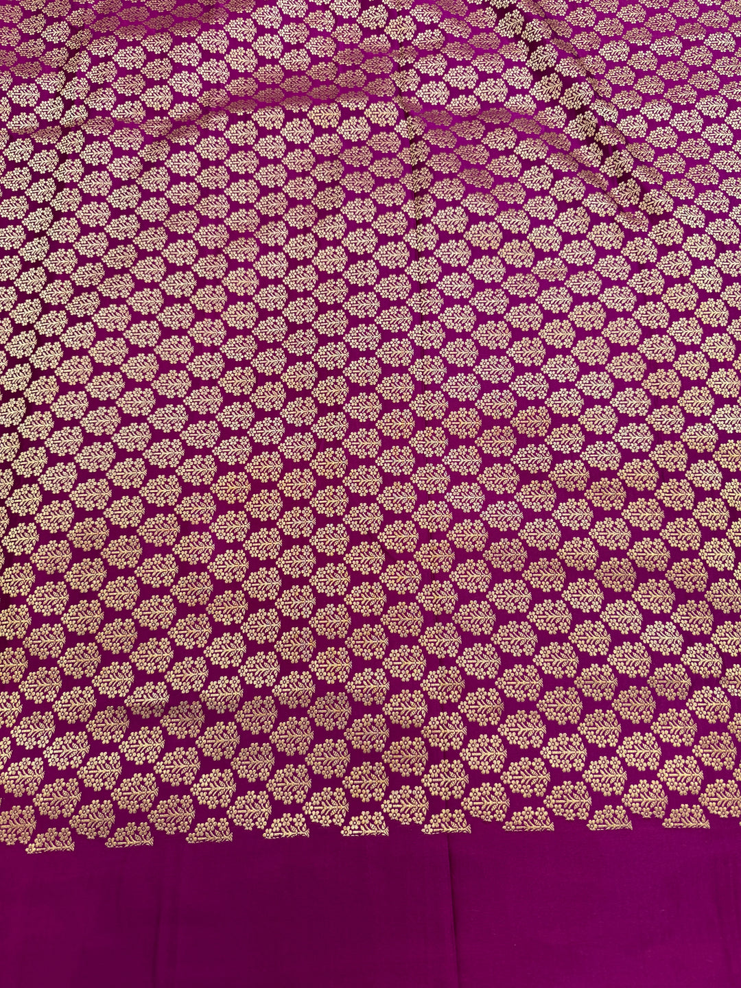 Magenta Katan Satin Silk Banarasi Saree with Kadhwa Border