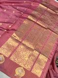 Pink Pure Banarasi Handloom Silk Saree - Aura Benaras