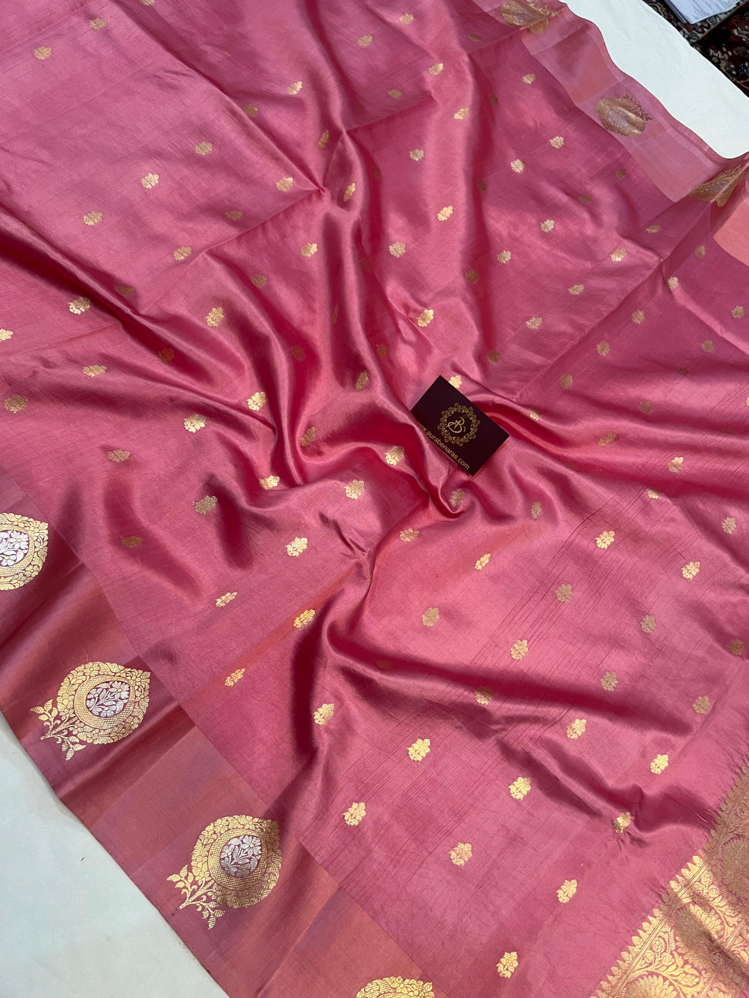 Pink Pure Banarasi Handloom Silk Saree - Aura Benaras