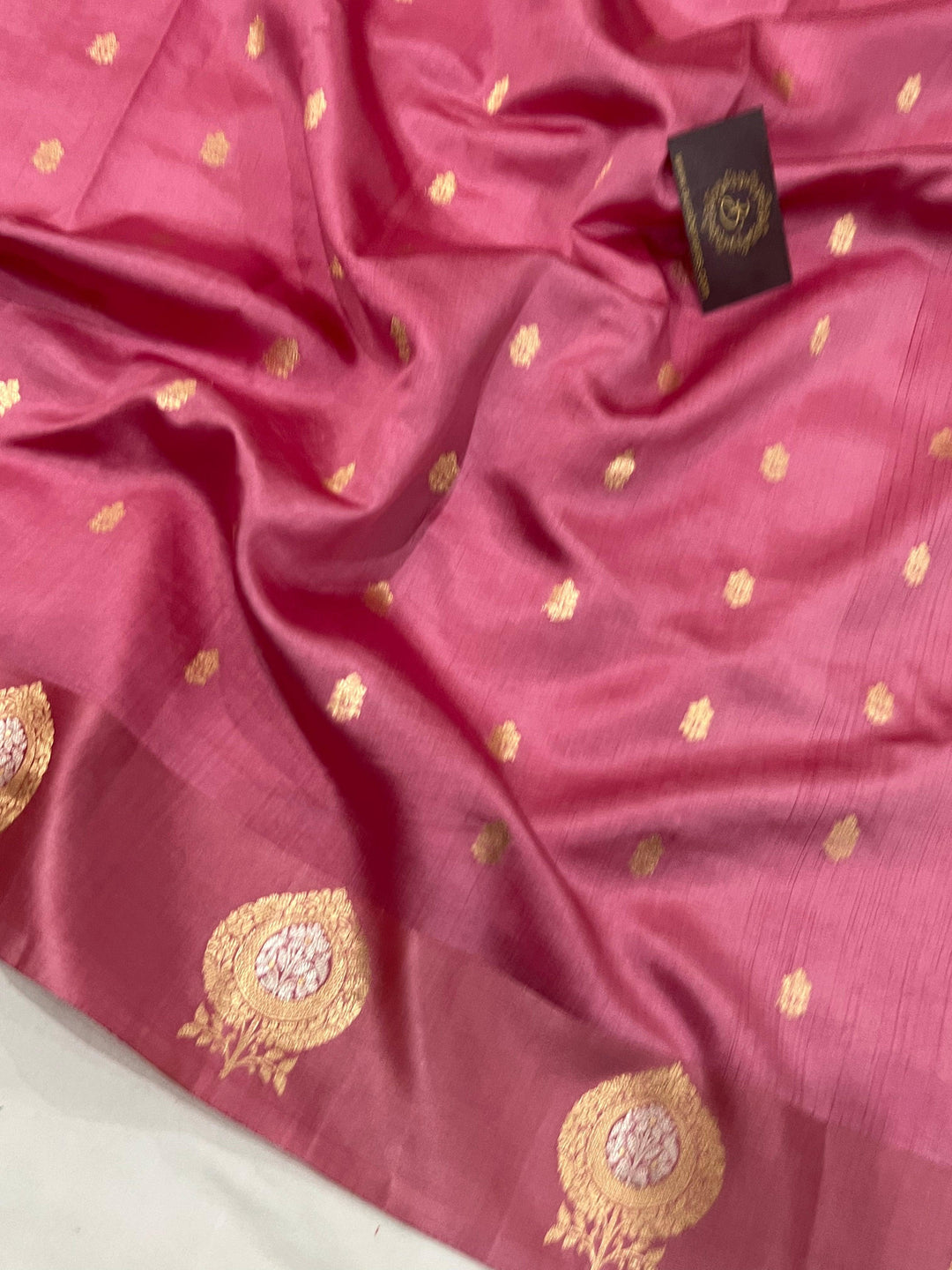 Pink Pure Banarasi Handloom Silk Saree - Aura Benaras