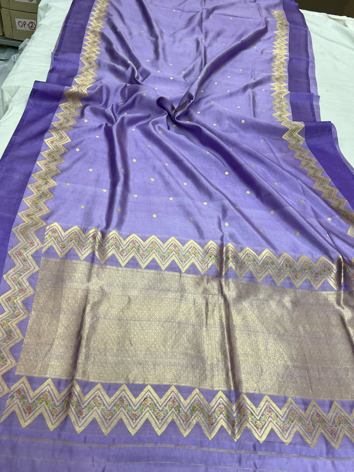 Purple Pure Silk Handloom Banarasi Saree