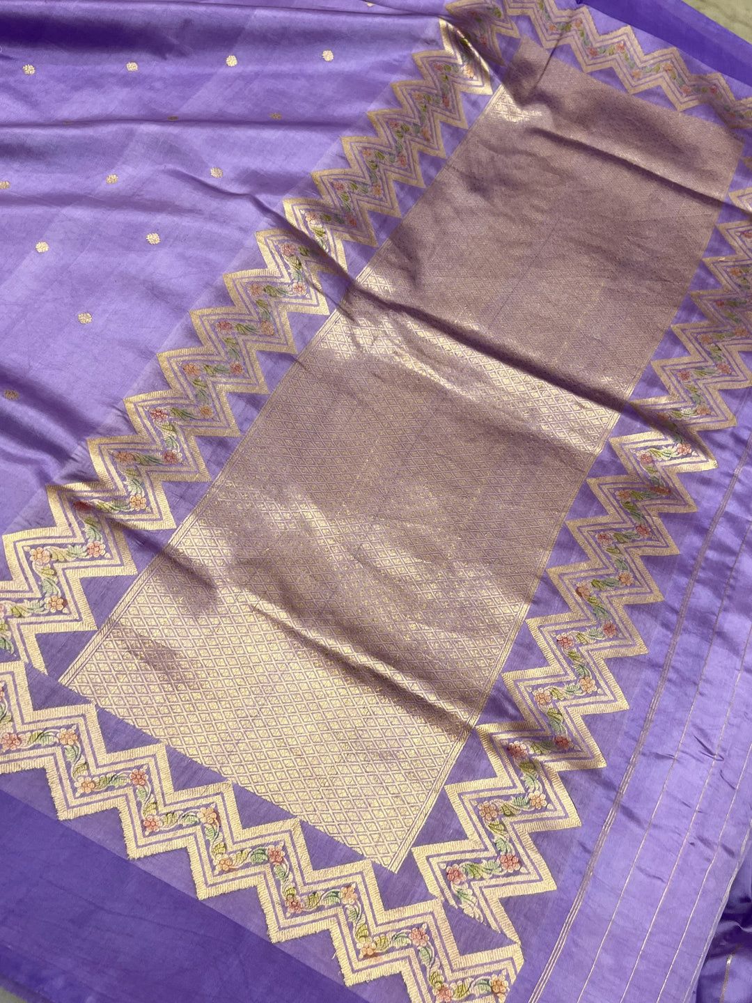 Purple Pure Silk Handloom Banarasi Saree