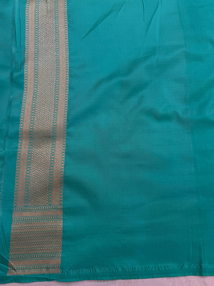 Sea Green Pure Katan silk Handloom Banarasi Saree