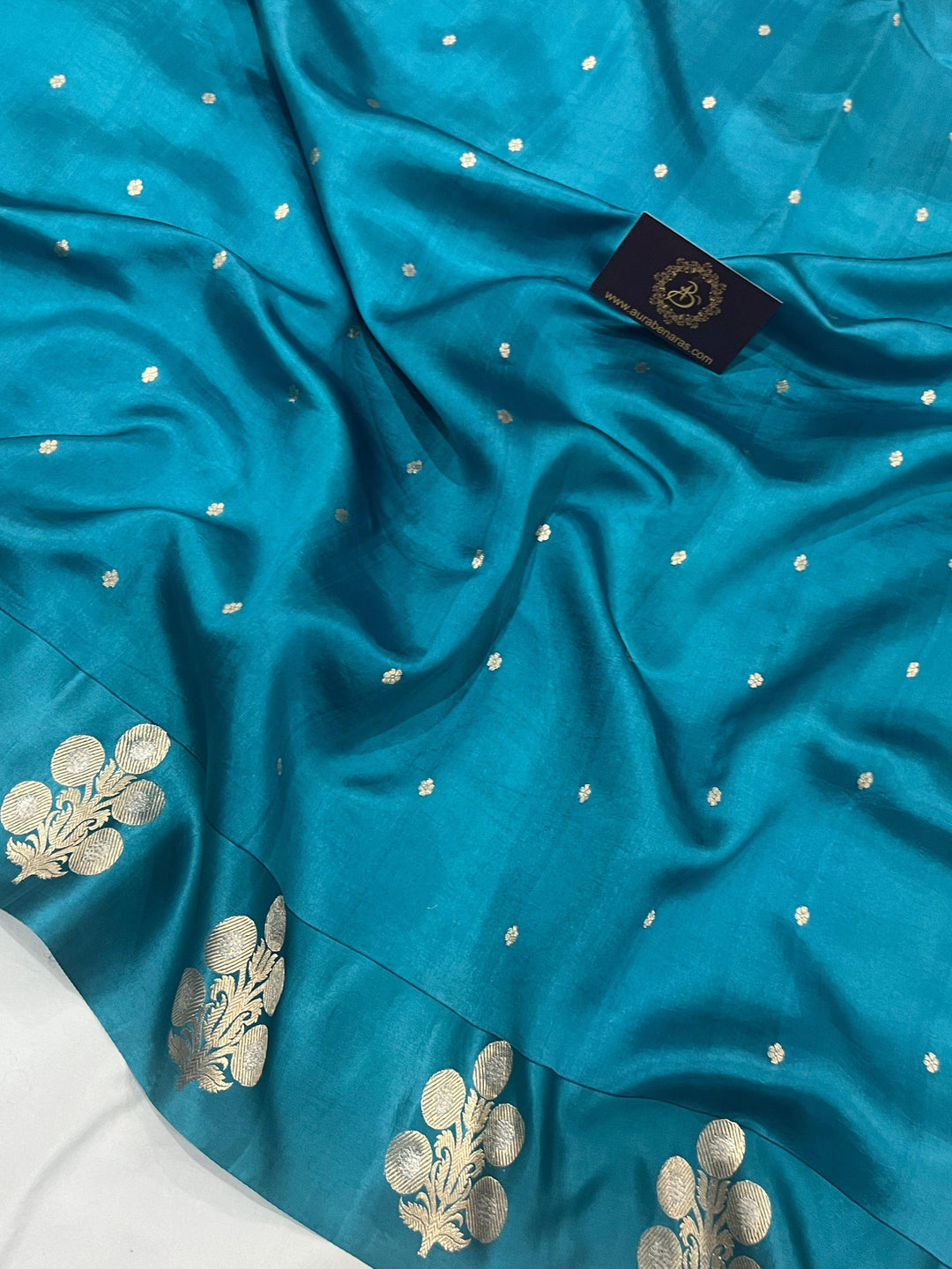 Rama Green Pure Banarasi Handloom Silk Saree - Aura Benaras