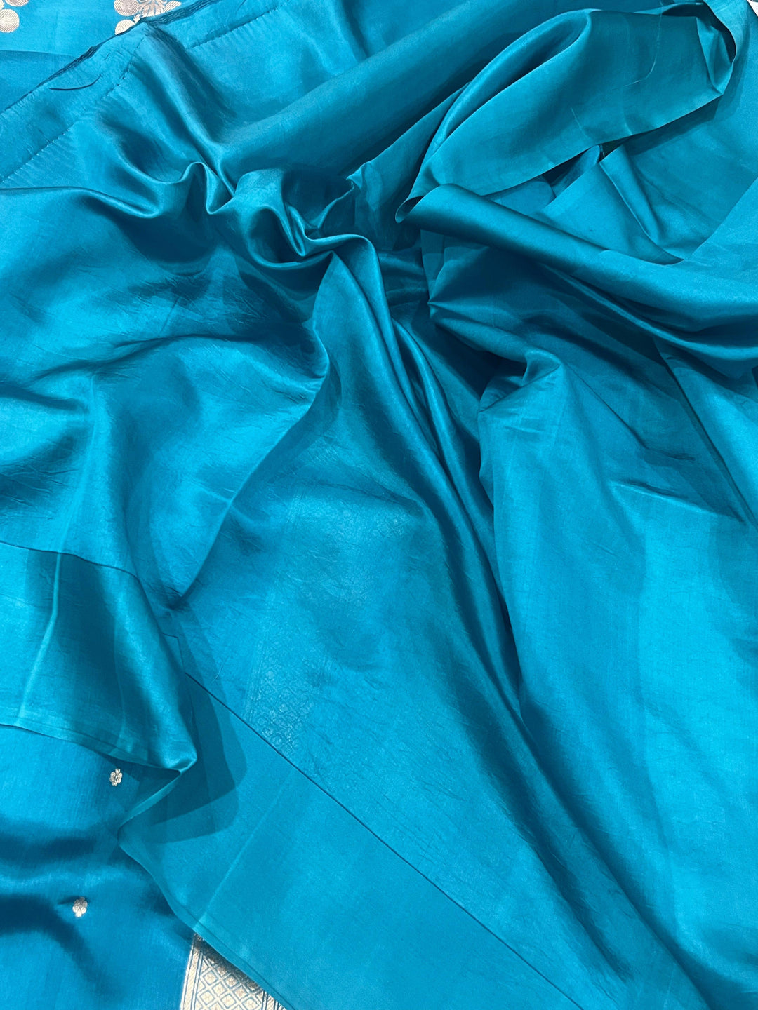 Rama Green Pure Banarasi Handloom Silk Saree - Aura Benaras