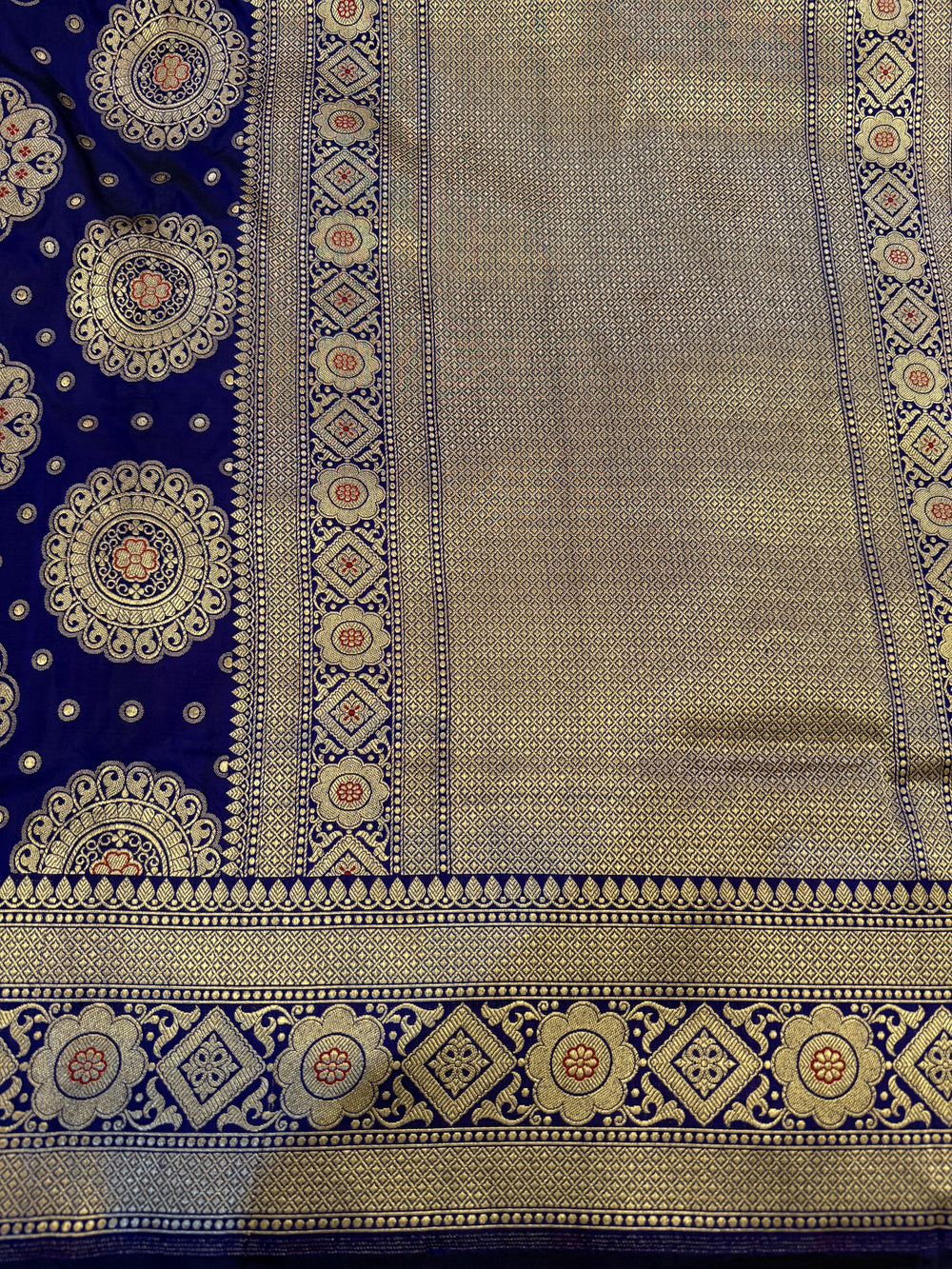 Bluish Purple Pure Katan Silk Handloom Saree | Aura Benaras