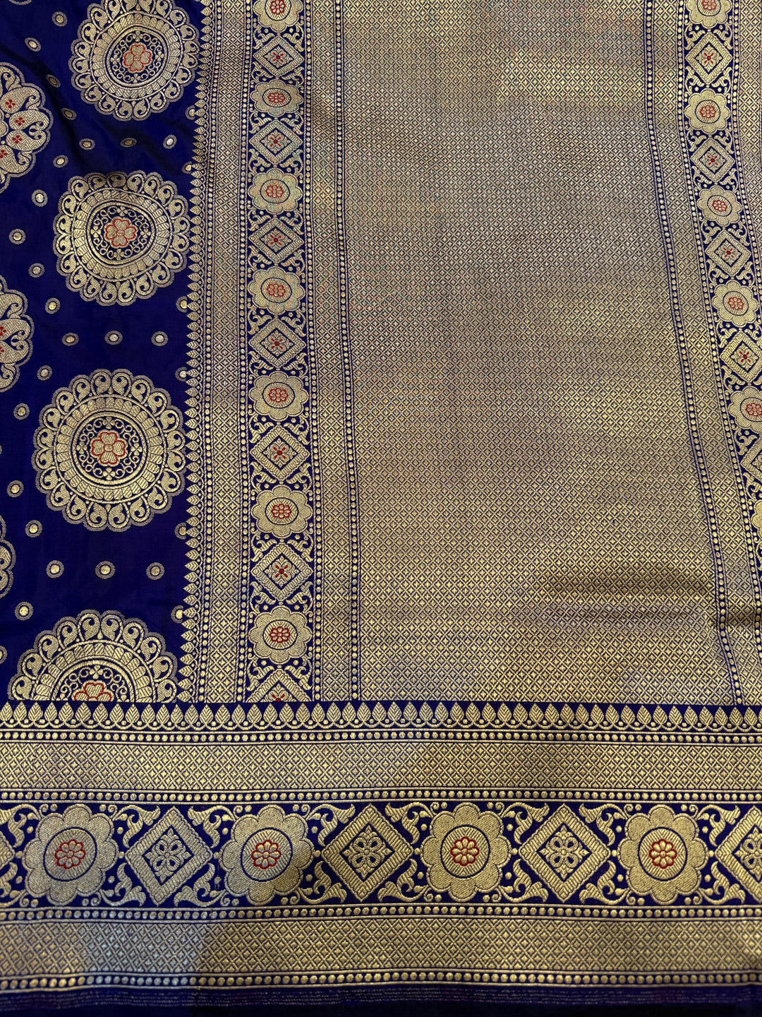 Bluish Purple Pure Katan Silk Handloom Saree | Aura Benaras