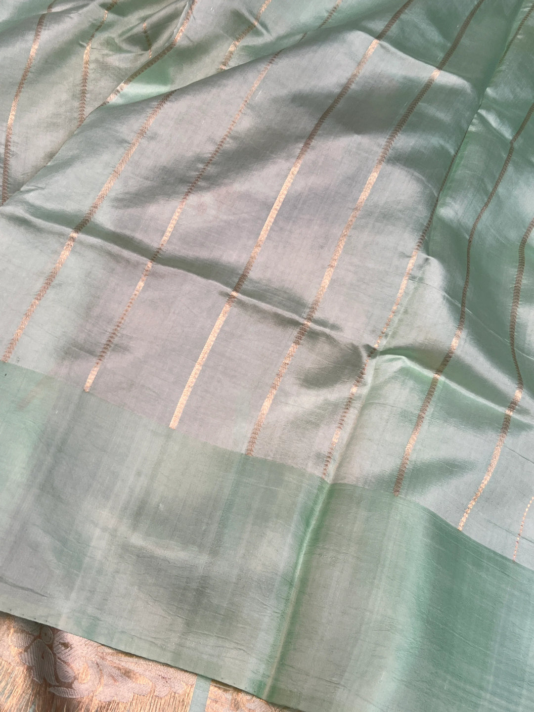 Pastel Blue Pure Silk Handloom Banarasi Saree