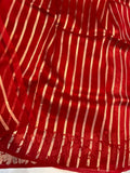 Red Banarasi Handloom Kora Silk Saree - Aura Benaras