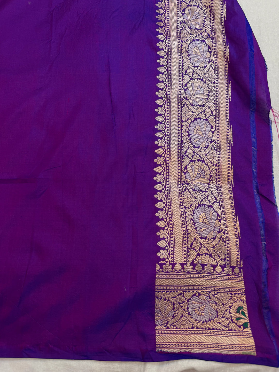 Magenta Purple Pure Katan Silk Handloom Saree | Aura Benaras