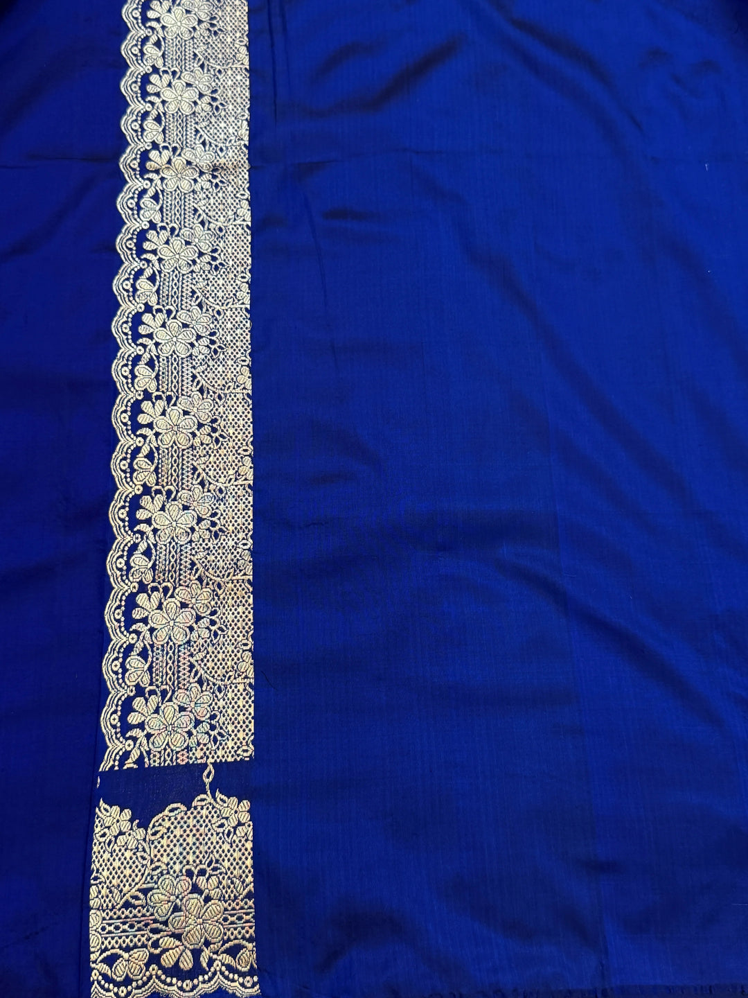 Royal Blue Katan Silk Banarasi Saree with Kadhwa Jaal work 