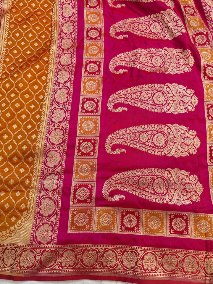 Pure Katan Silk Banarasi Saree with Multicolor Meenakari 