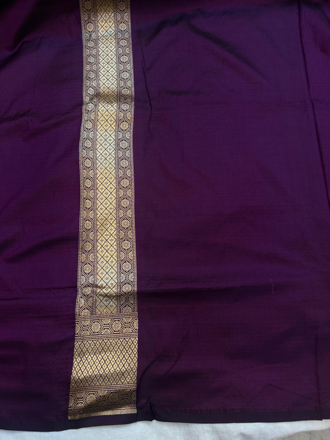 Wine Katan Silk Banarasi Saree with Meenakari Border