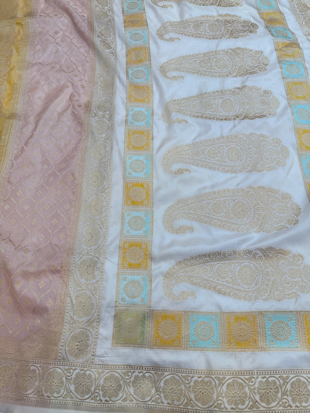 Pure Katan Silk Banarasi Saree with Multicolor Meenakari 