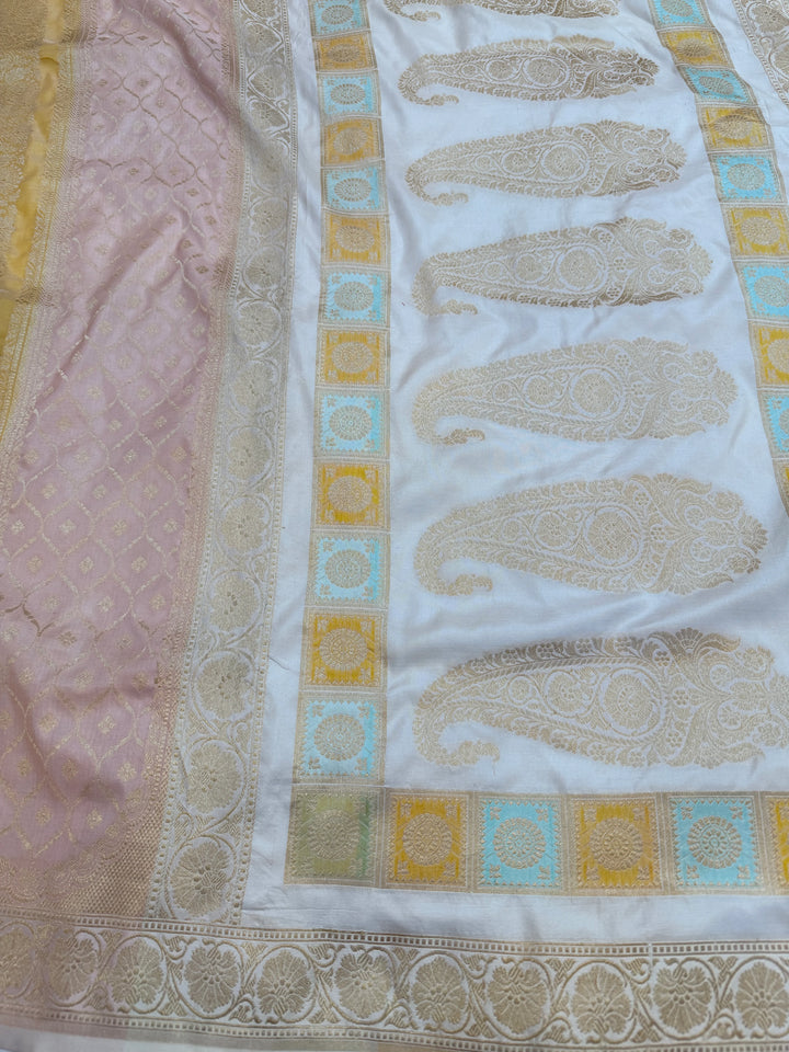 Pure Katan Silk Banarasi Saree with Multicolor Meenakari 