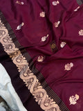 Brown Pure Banarasi Handloom Silk Saree - Aura Benaras