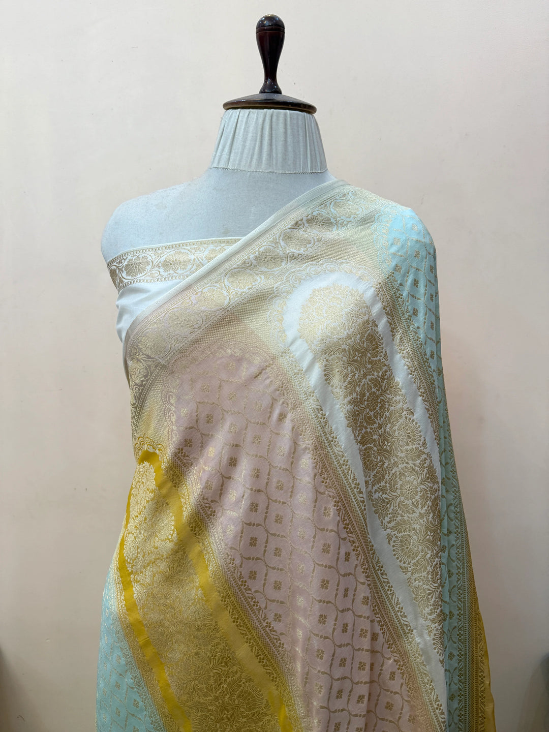 Pure Katan Silk Banarasi Saree with Multicolor Meenakari 
