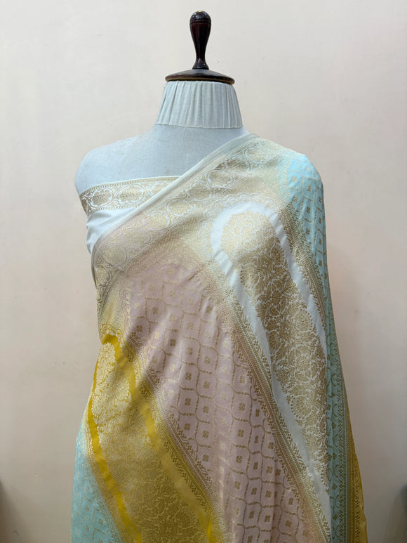 Pure Katan Silk Banarasi Saree with Multicolor Meenakari 