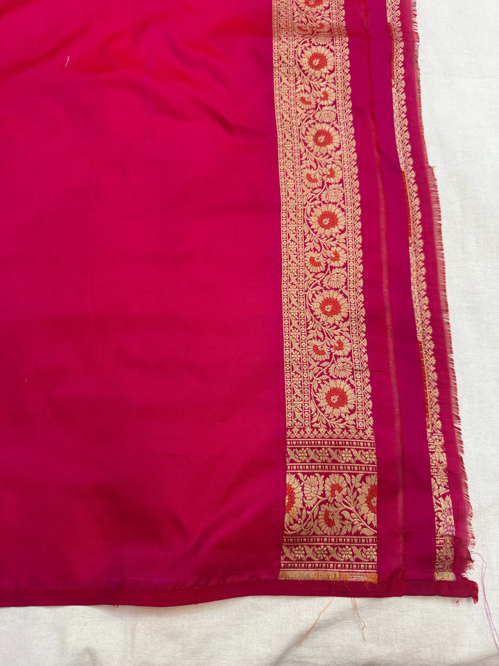 Rani Pink Rangkaat Pure Katan Silk Banarasi Handloom Saree