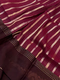 Brown Pure Banarasi Handloom Silk Saree - Aura Benaras