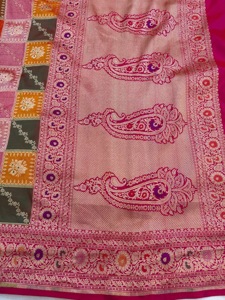 Rani Pink Rangkaat Pure Katan Silk Banarasi Handloom Saree