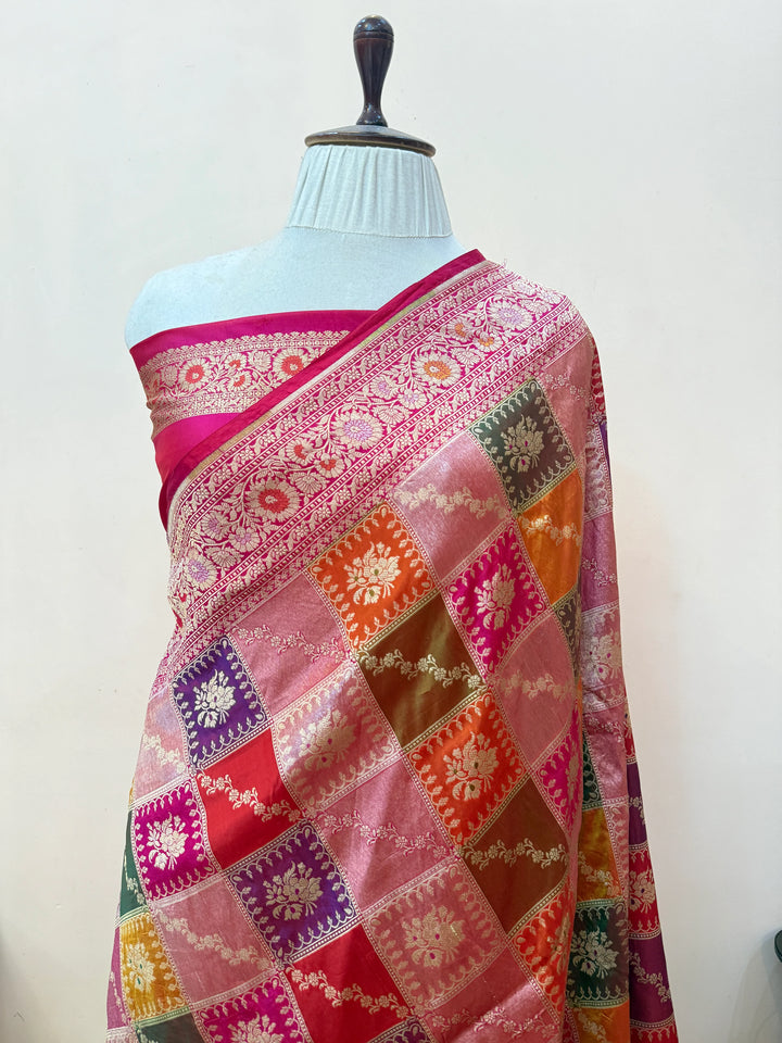 Rani Pink Rangkaat Pure Katan Silk Banarasi Handloom Saree