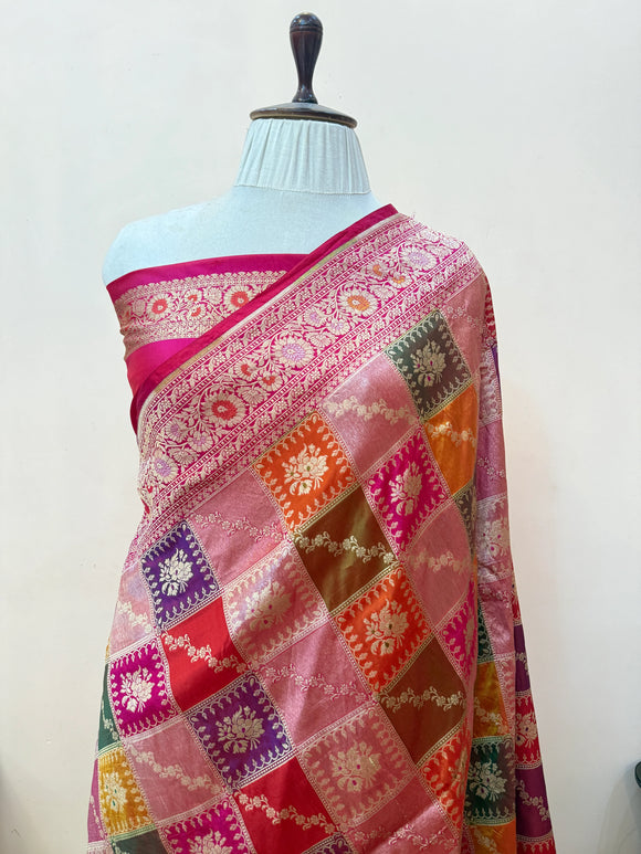 Rani Pink Rangkaat Pure Katan Silk Banarasi Handloom Saree