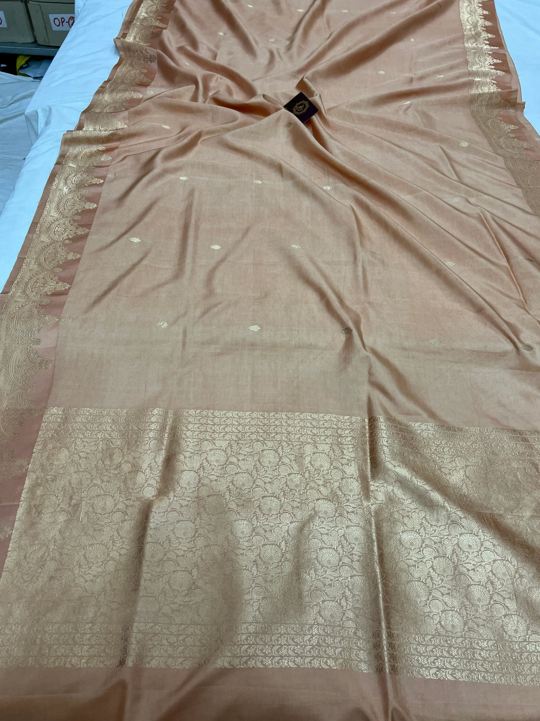 Dark Beige Pure Katan Silk Banarasi Handloom Saree
