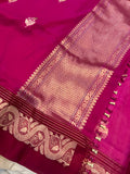 Rani Pink Pure Banarasi Handloom Silk Saree - Aura Benaras