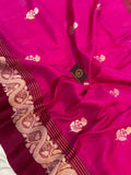 Rani Pink Pure Banarasi Handloom Silk Saree - Aura Benaras