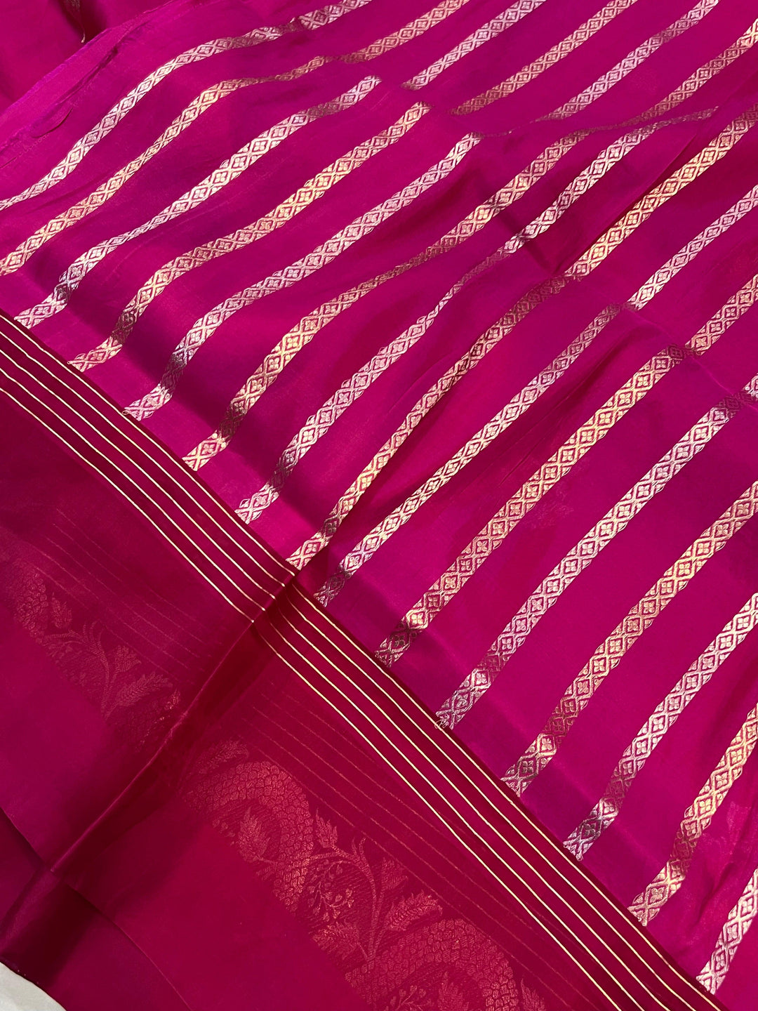 Rani Pink Pure Banarasi Handloom Silk Saree - Aura Benaras