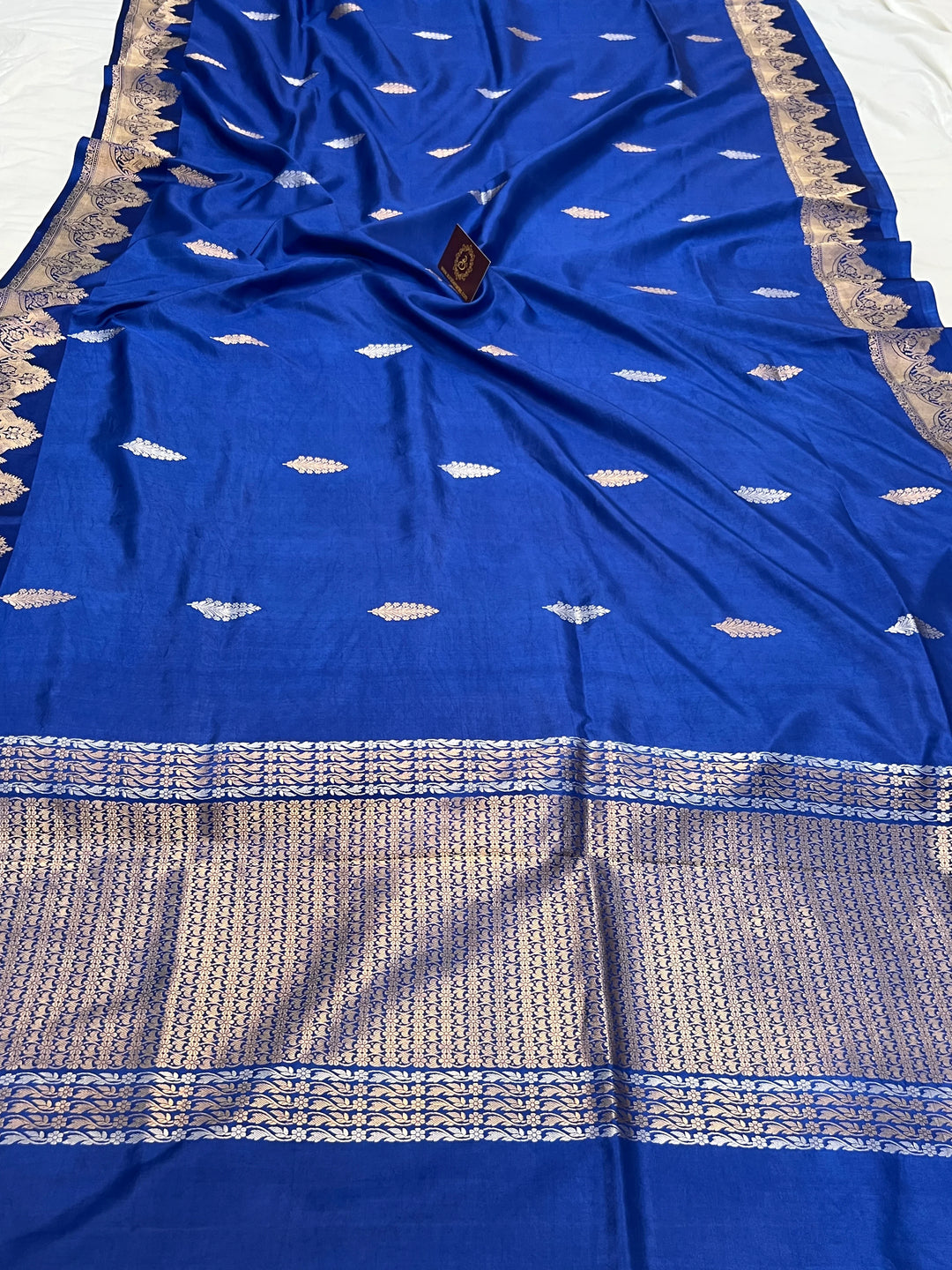 Royal Blue Pure Katan Silk Banarasi Handloom Saree