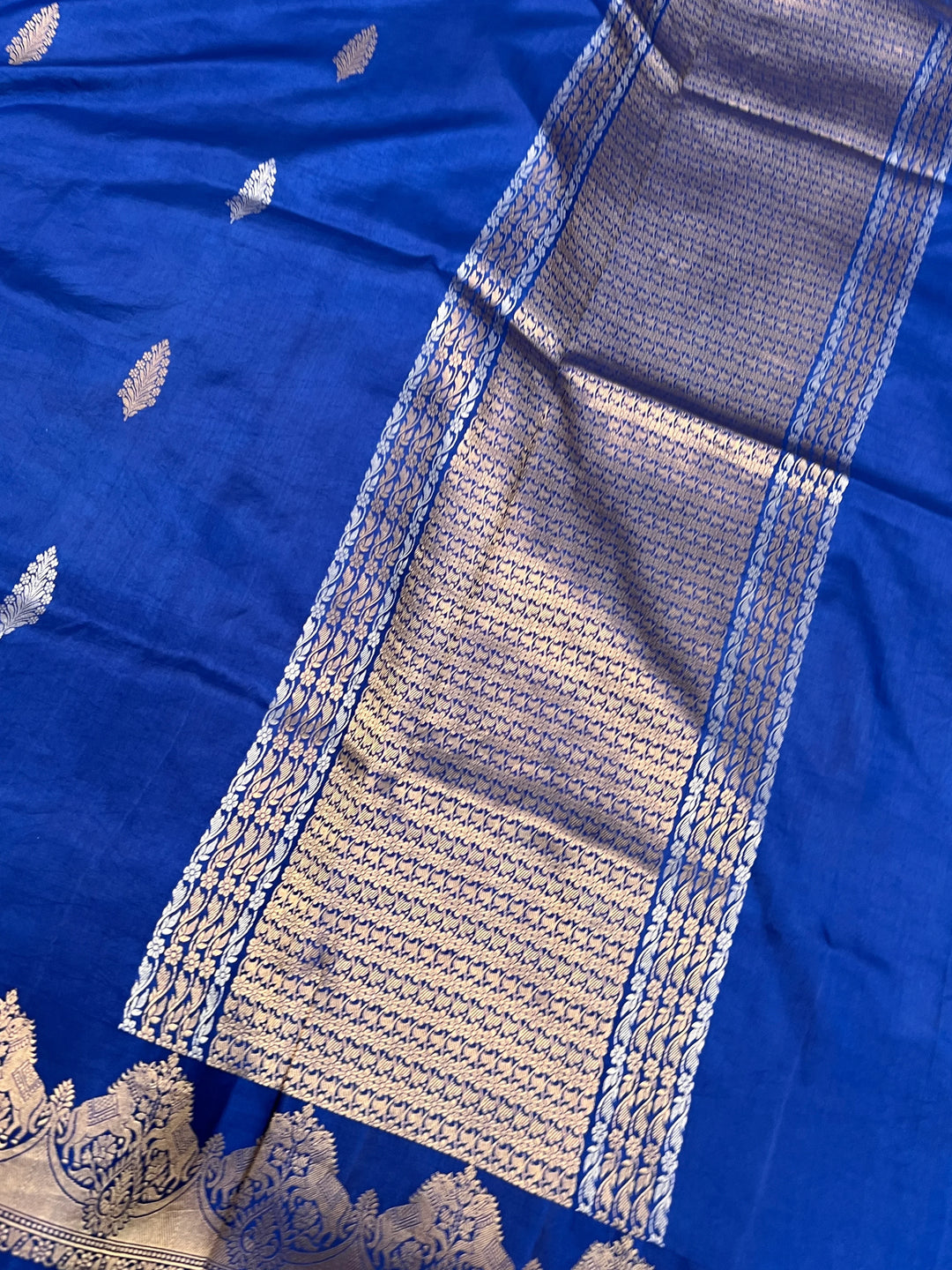 Royal Blue Pure Katan Silk Banarasi Handloom Saree