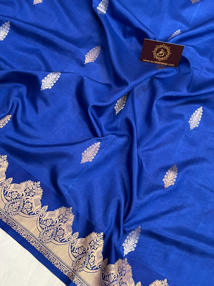 Royal Blue Pure Katan Silk Banarasi Handloom Saree