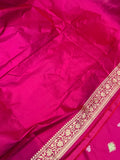 Rani Pink Banarasi Handloom Katan Silk Saree - Aura Benaras