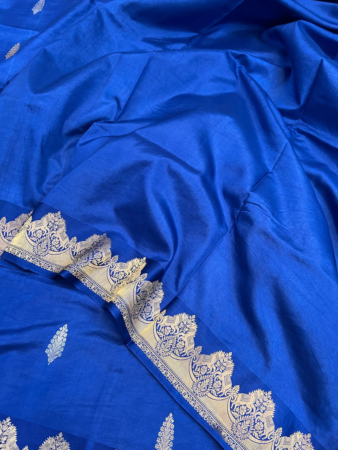 Royal Blue Pure Katan Silk Banarasi Handloom Saree