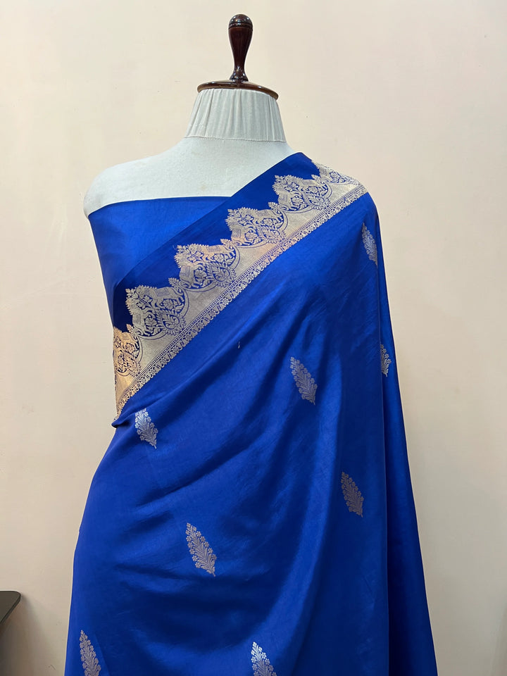 Royal Blue Pure Katan Silk Banarasi Handloom Saree