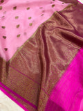 Mauve Banarasi Handloom Kora Silk Saree - Aura Benaras