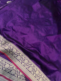 Purple Banarasi Handloom Katan Silk Saree - Aura Benaras