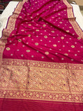 Rani Pink Banarasi Handloom Katan Silk Saree