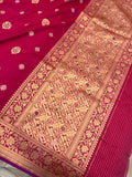 Rani Pink Banarasi Handloom Katan Silk Saree