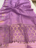 Lavender Pure Banarasi Handloom Silk Saree - Aura Benaras