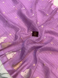 Lavender Pure Banarasi Handloom Silk Saree - Aura Benaras