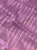 Lavender Pure Banarasi Handloom Silk Saree - Aura Benaras