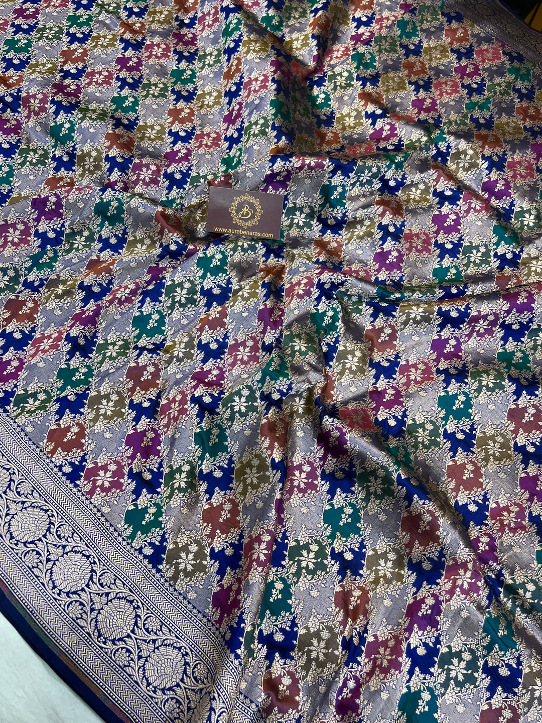 Royal Blue Rangkaat Pure Katan Silk Banarasi Handloom Saree