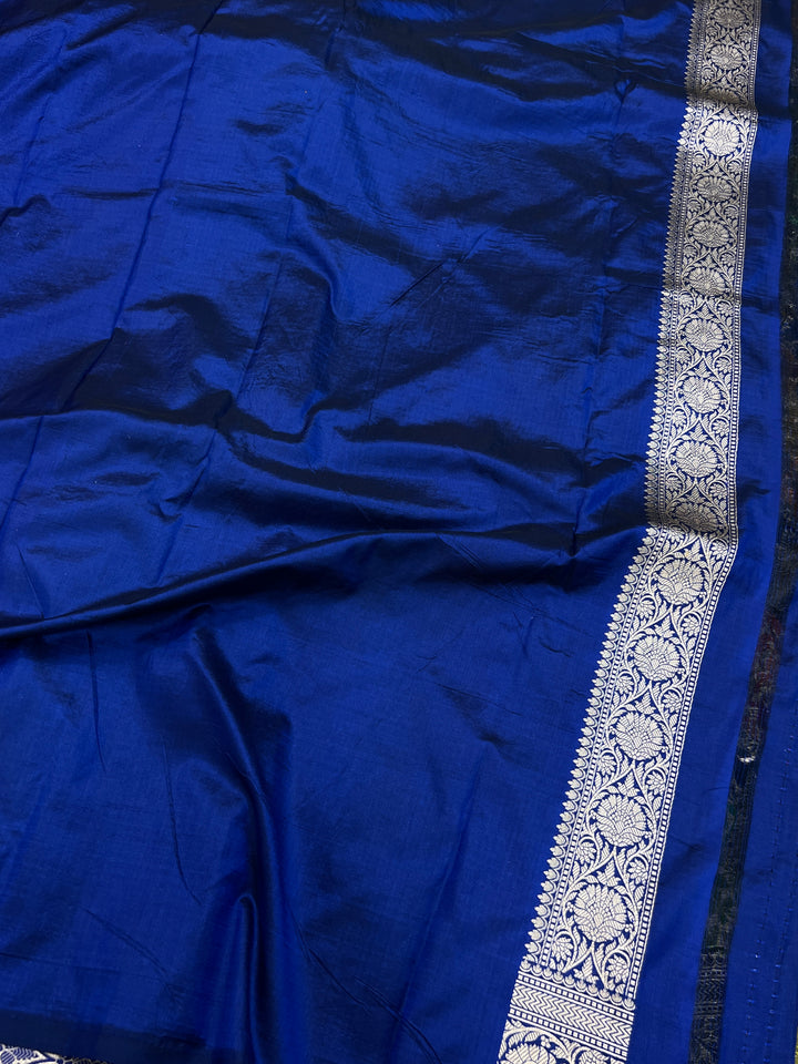 Buy Royal Blue Rangkaat Banarasi Katan Silk Saree - AuraBenaras