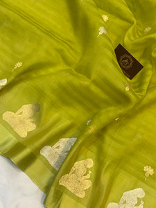 Neyon Greenr Pure Banarasi Handloom Silk Saree - Aura Benaras