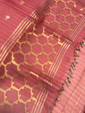 Onion Pink Pure Banarasi Handloom Silk Saree - Aura Benaras