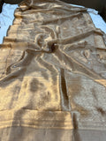 Golden Banarasi Handloom Organza Tissue Silk Saree